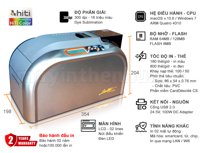 Máy in thẻ nhựa HiTi CS200e