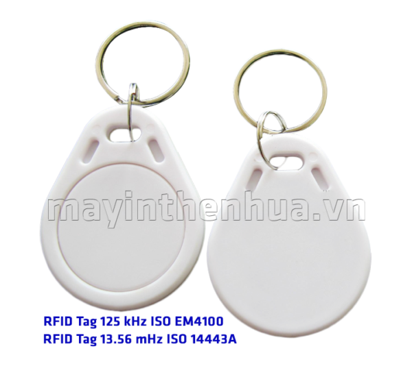 Thẻ móc khóa RFID Tag 125kHz Trắng