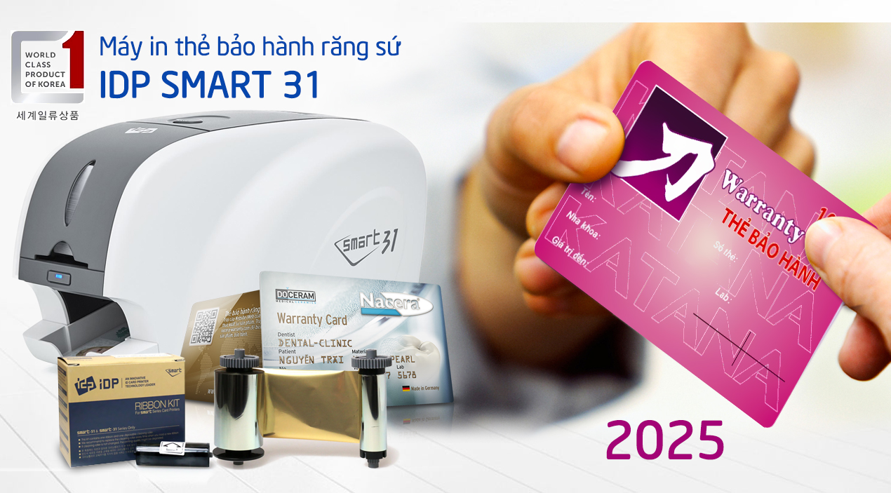 Máy iin thẻ bảo hành răng sứ IDP SMARTT 31