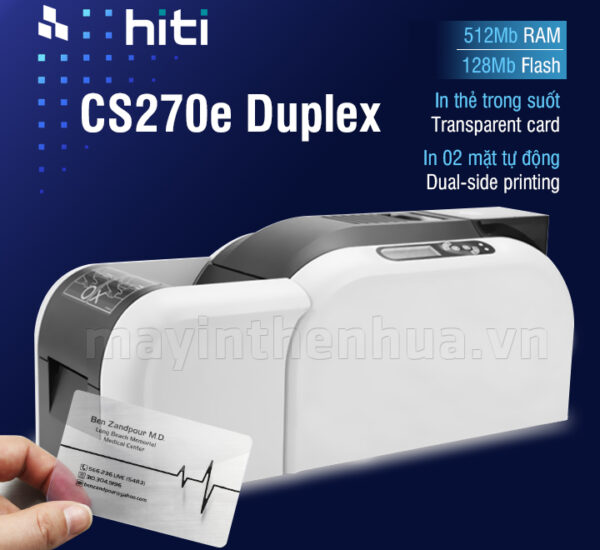 Máy in thẻ nhựa HiTi CS270e - in 02 mặt tự động